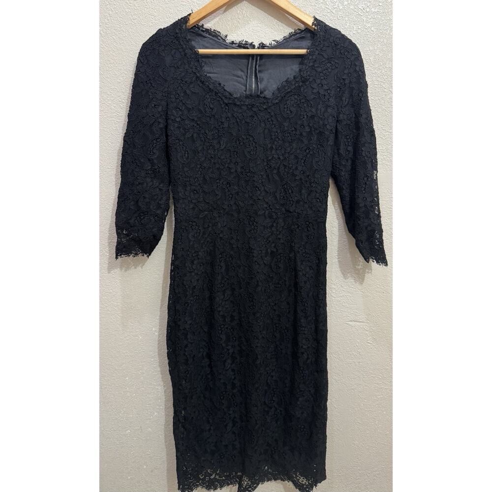 Dolce & Gabbana Womens Ruched Lace Mini Dress Black Size S